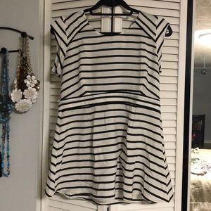 Motherhood Maternity Ivory and Black Strip Top